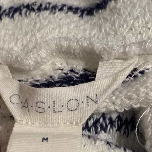 Caslon Womens M Black White Striped long, Sleeve Pullover Cowl Neck Sweater - Picture 6 of 9